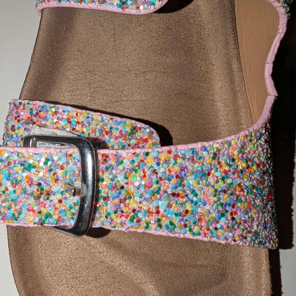 Cat & Jack Girls Glitter Buckle Sandals – Size 4 - Picture 3 of 8